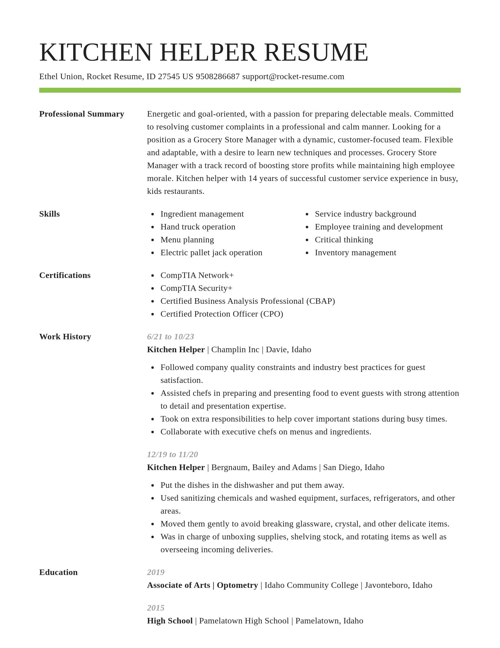 Smart resume template
