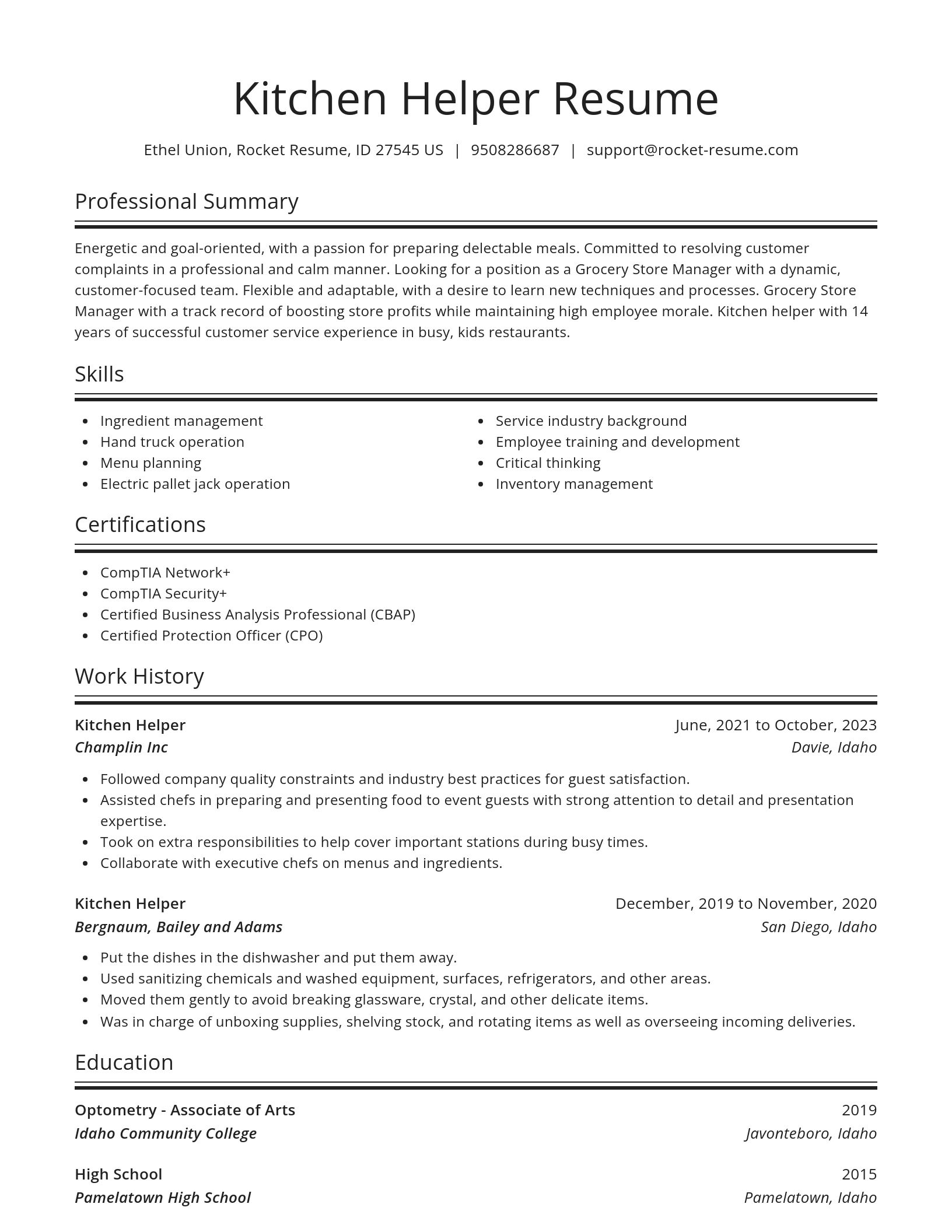 Spotlight resume template