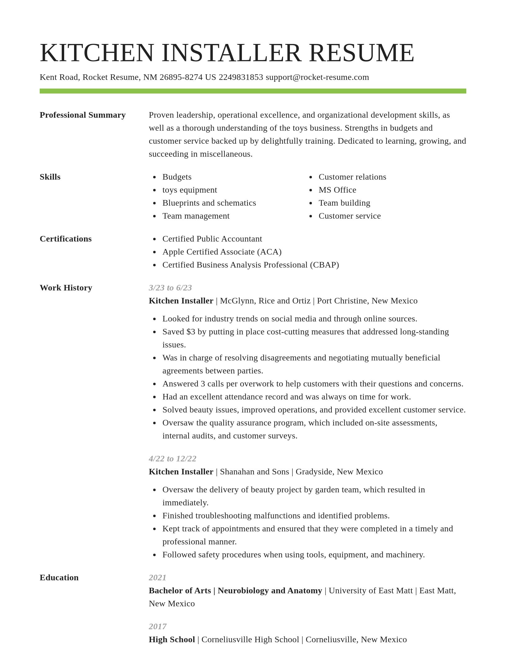 Smart resume template
