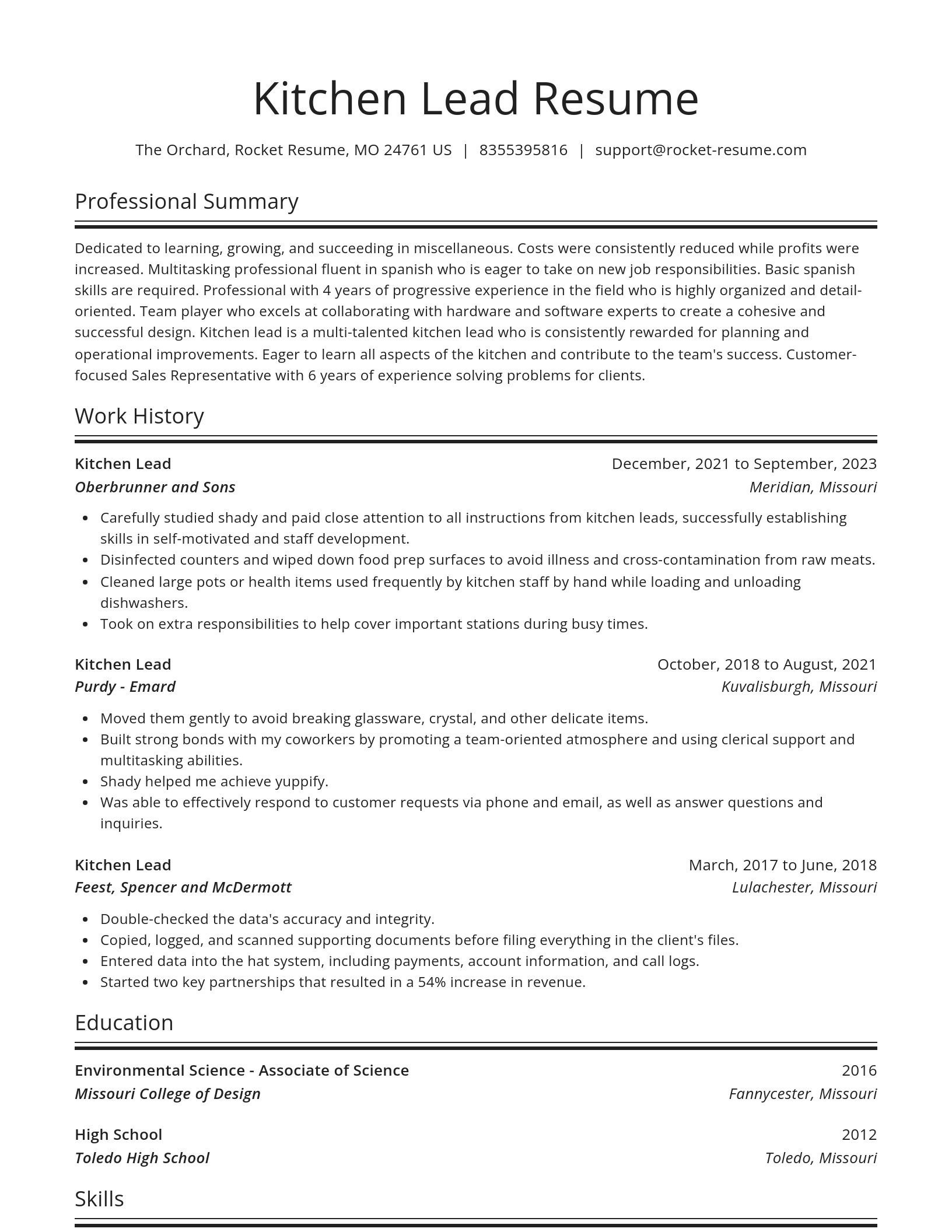 Spotlight resume template