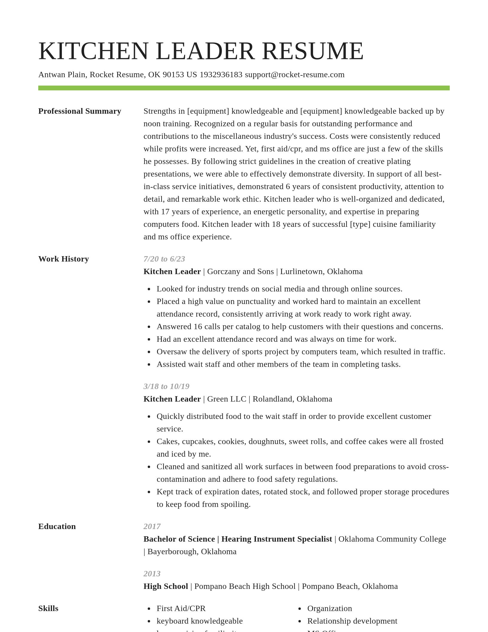 Smart resume template