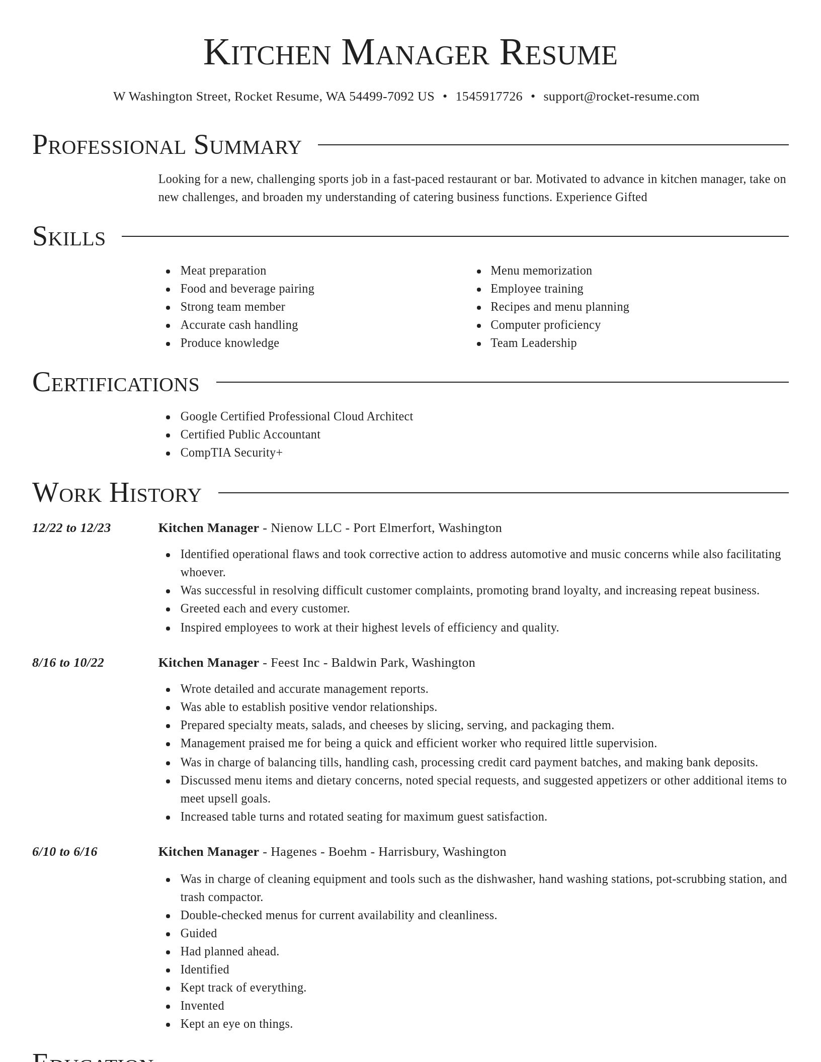 Director resume template
