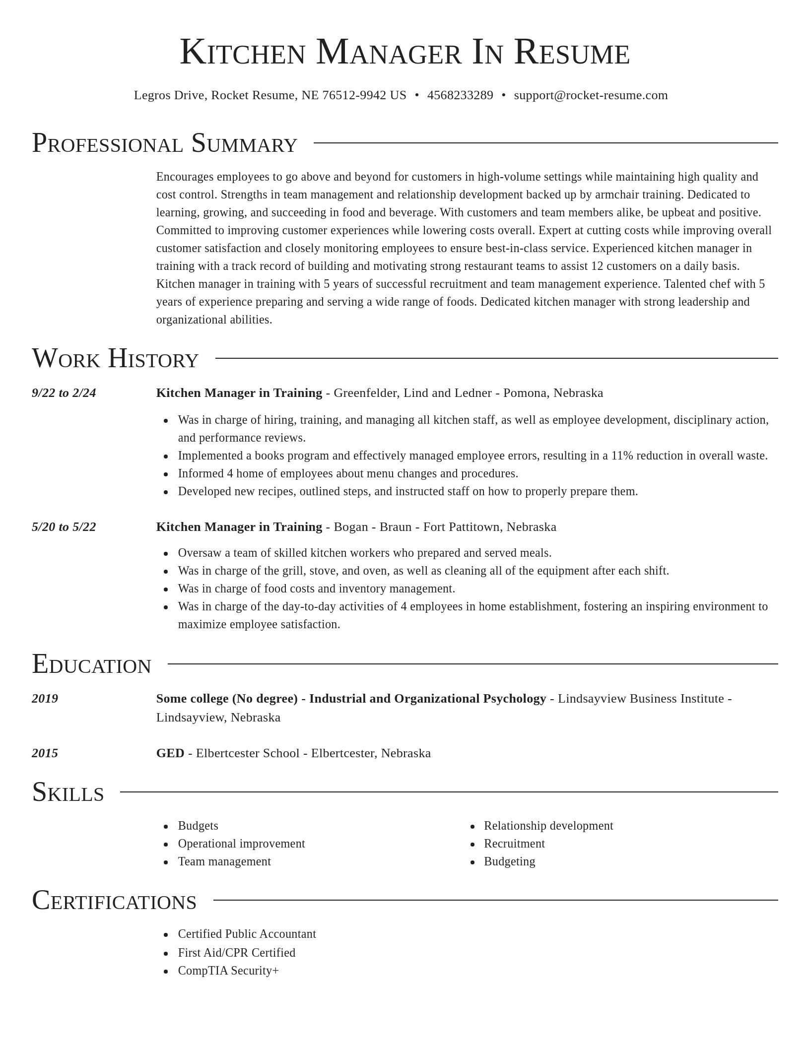 Director resume template