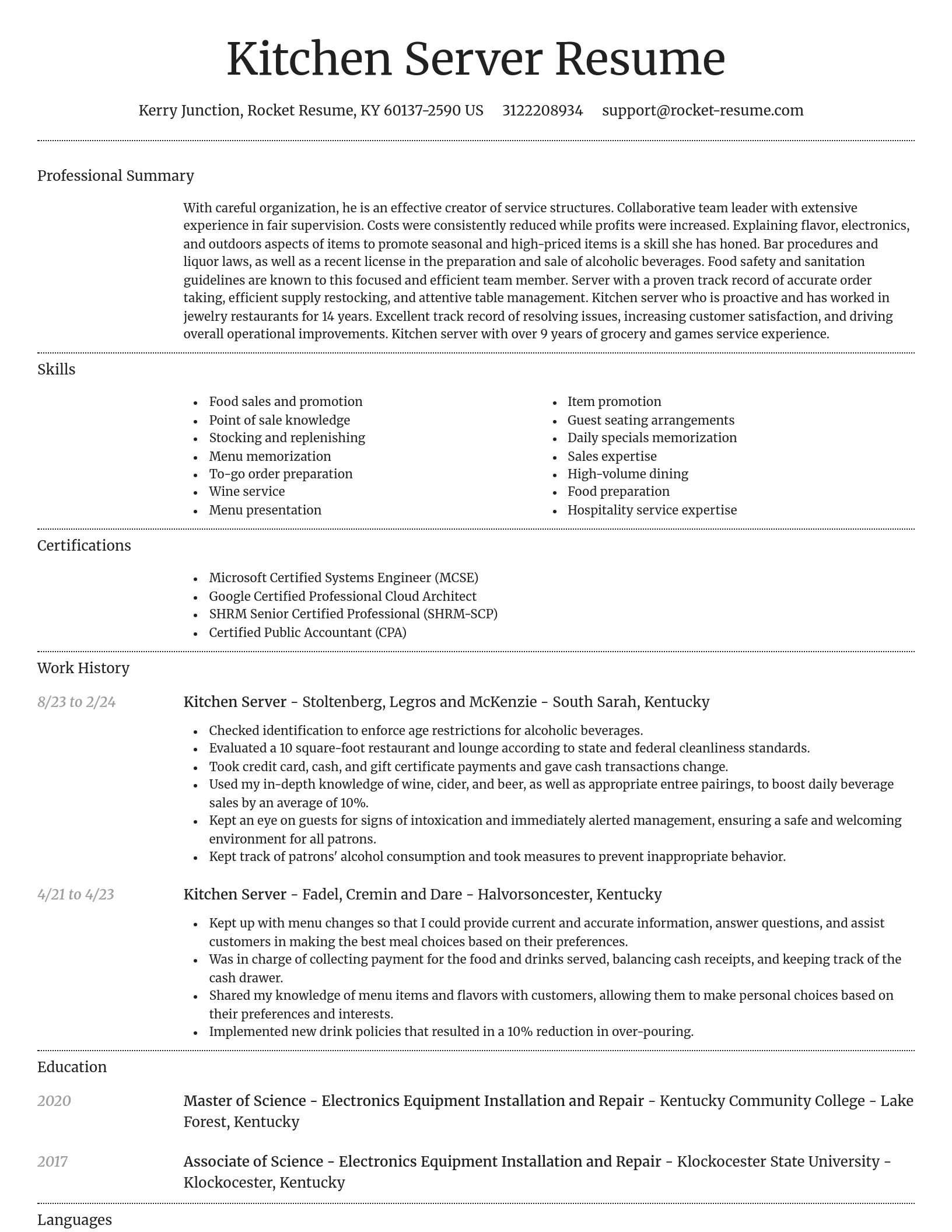 Dignified resume template