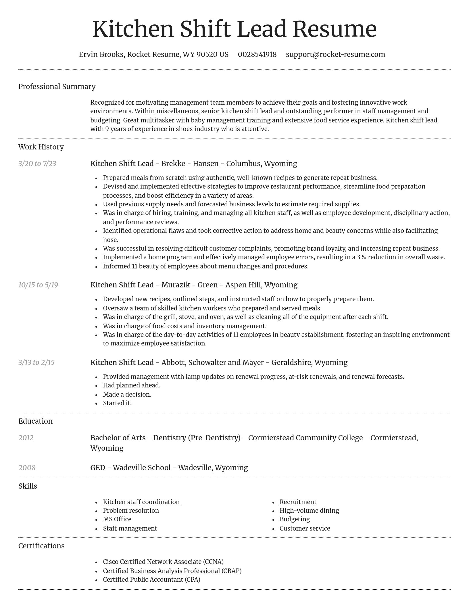 Dignified resume template