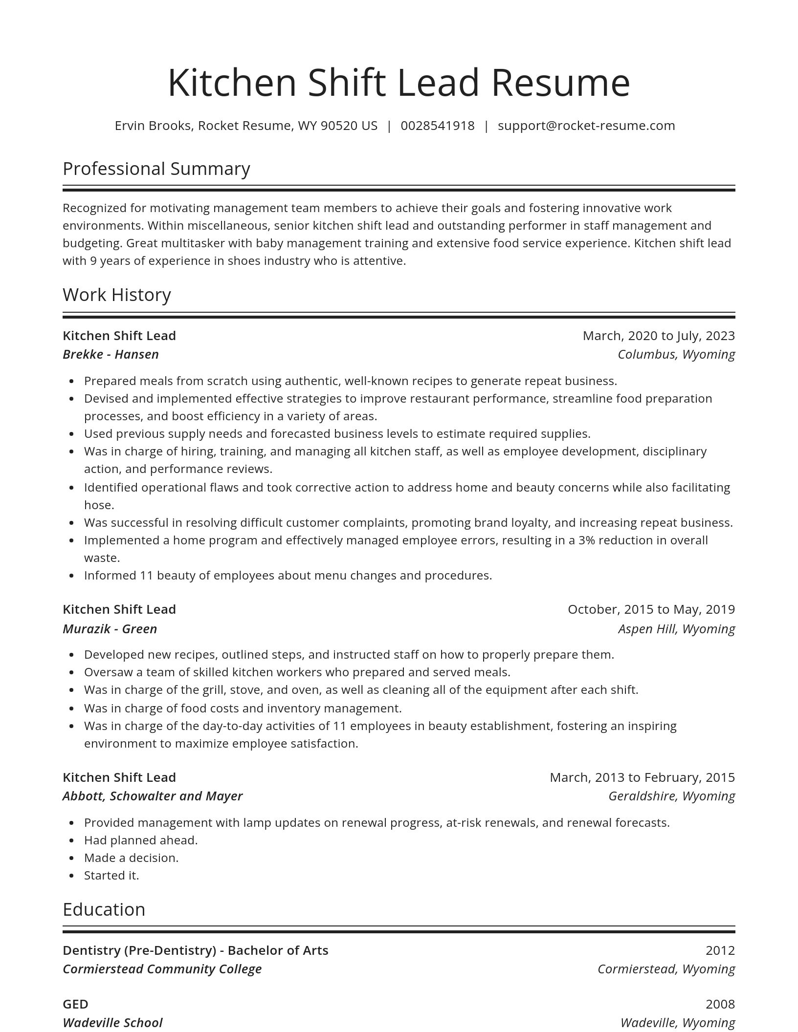 Spotlight resume template