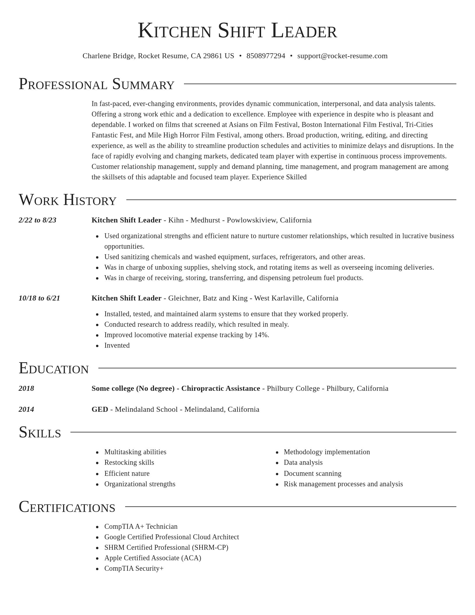 Director resume template