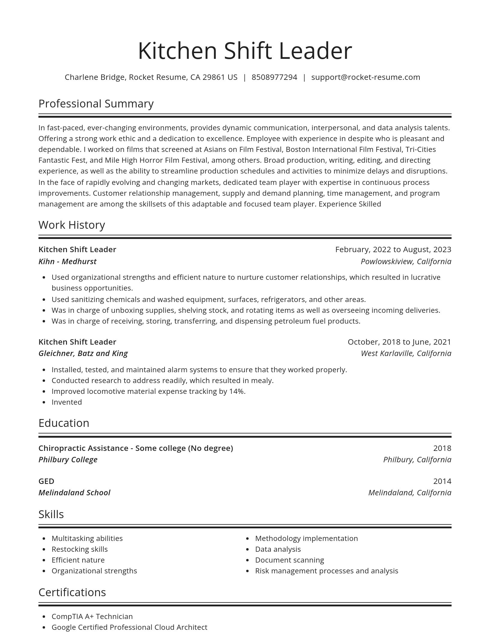 Spotlight resume template