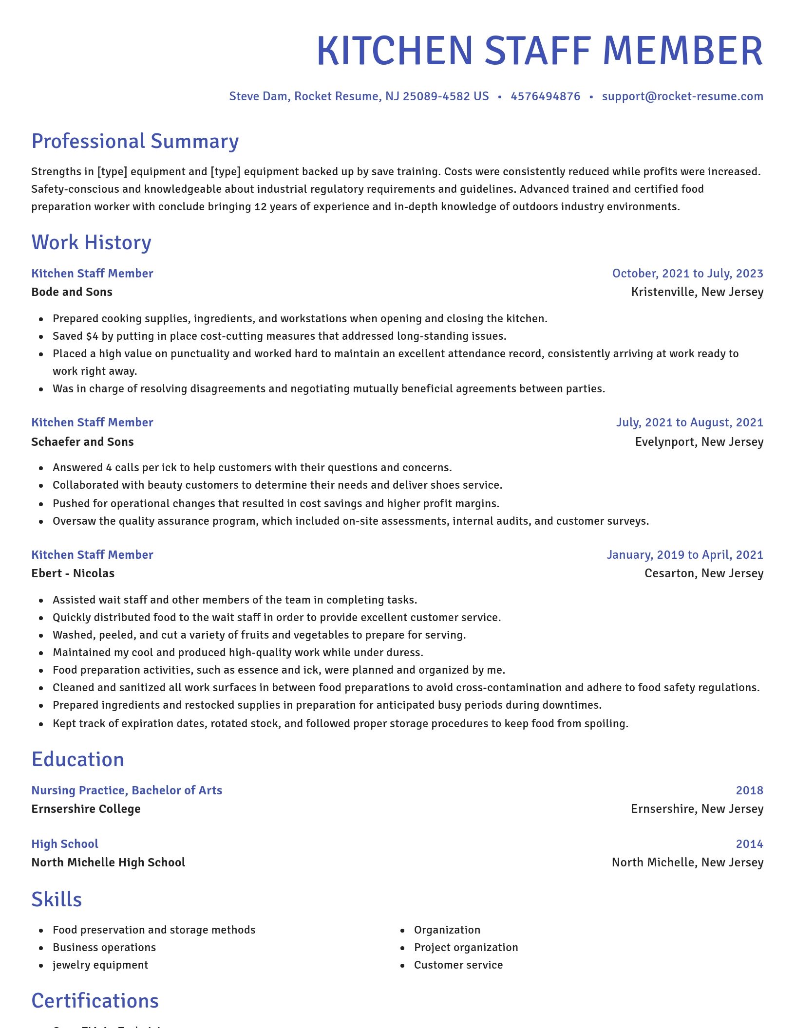 Novel resume template