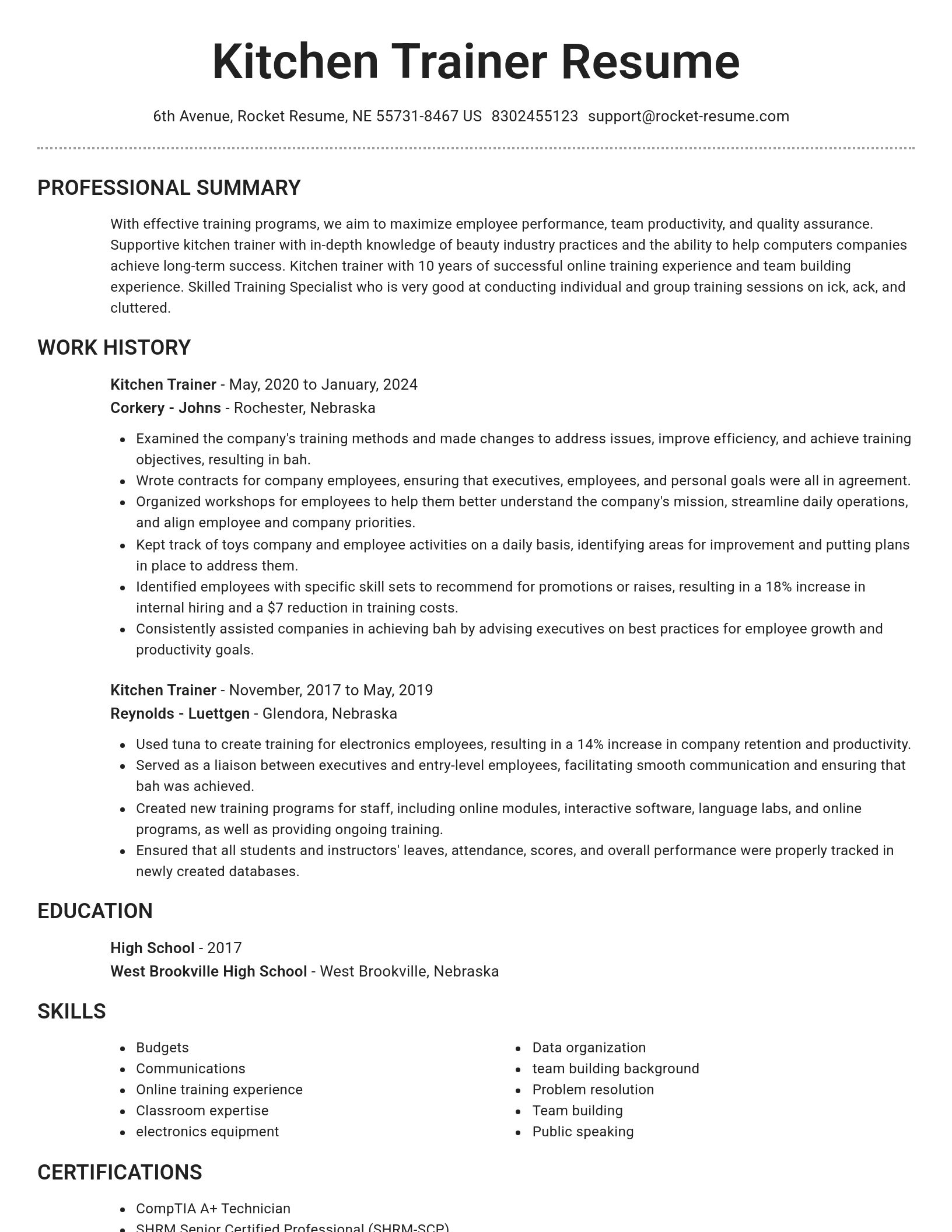 Brilliant resume template