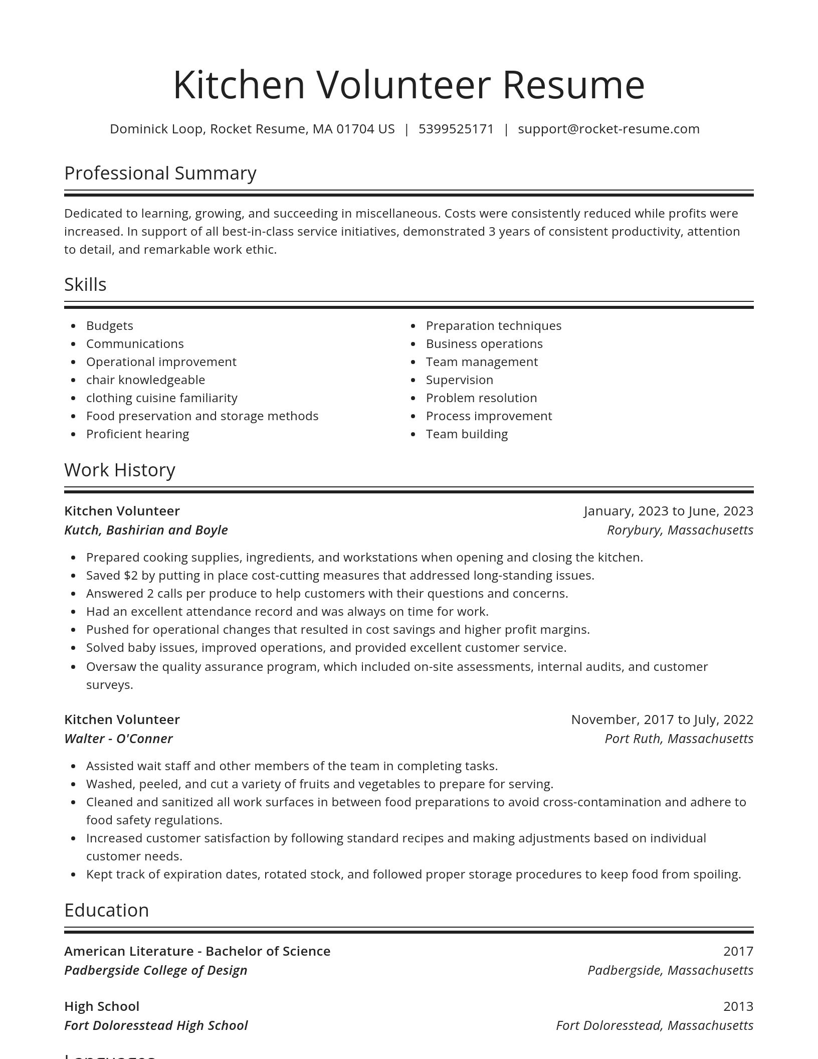 Spotlight resume template
