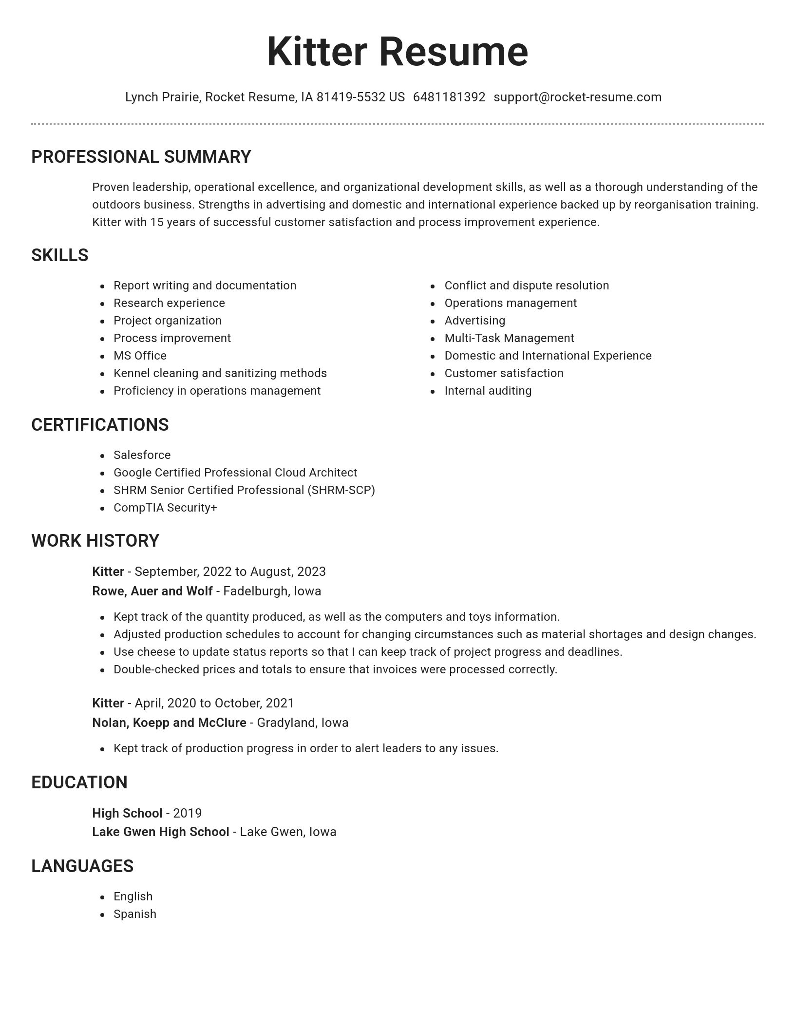 Brilliant resume template