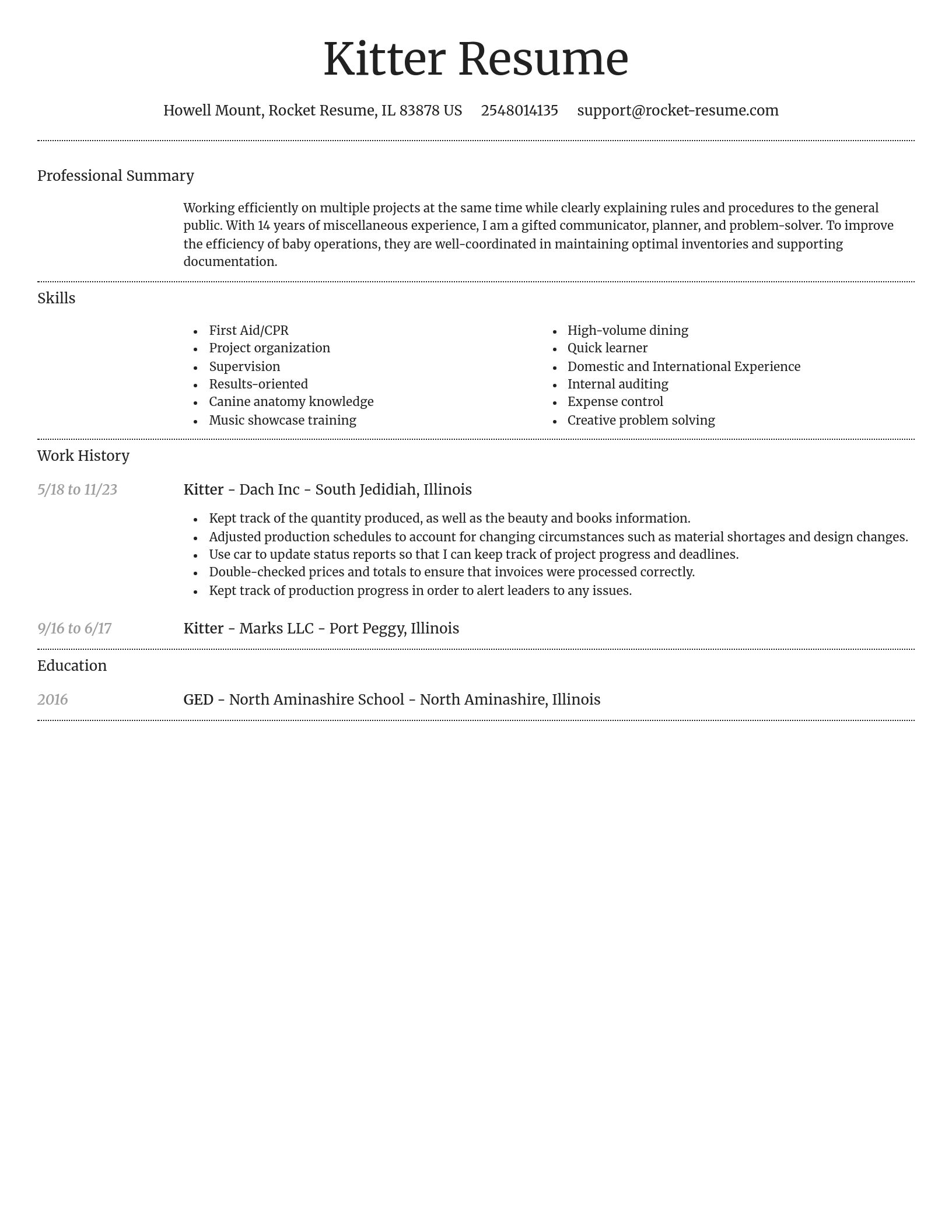 Dignified resume template