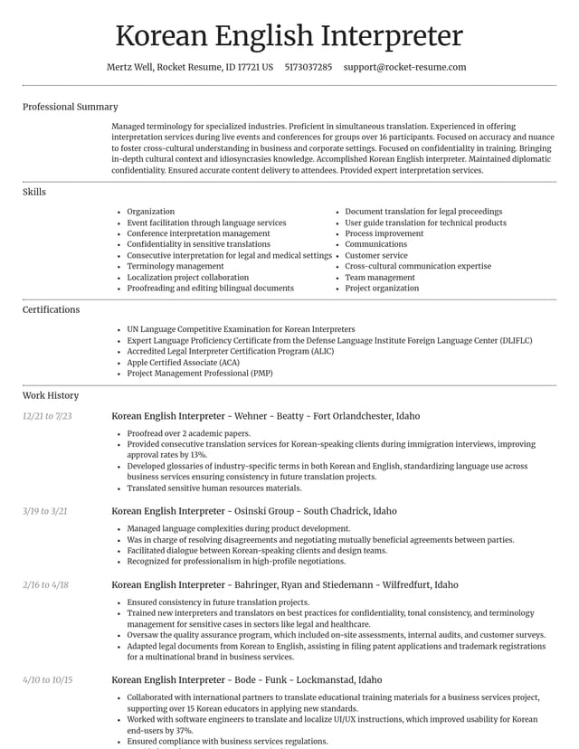 Dignified resume template