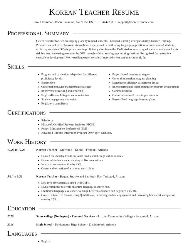 Director resume template