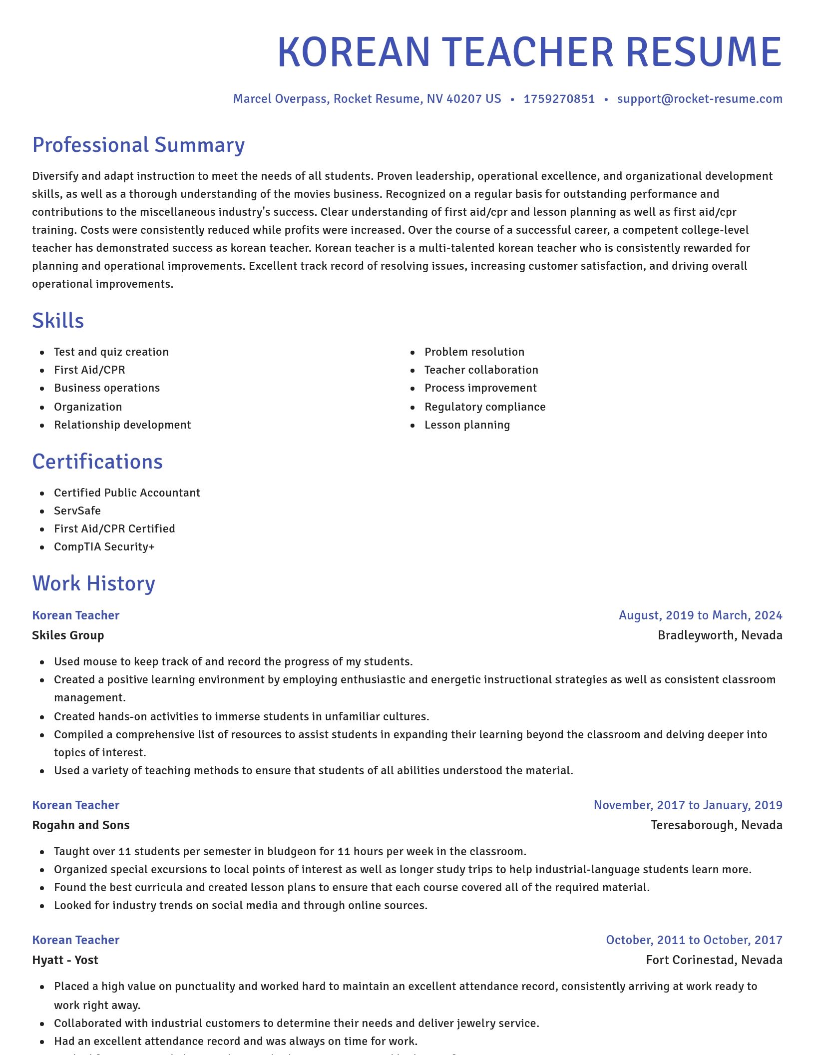 Novel resume template