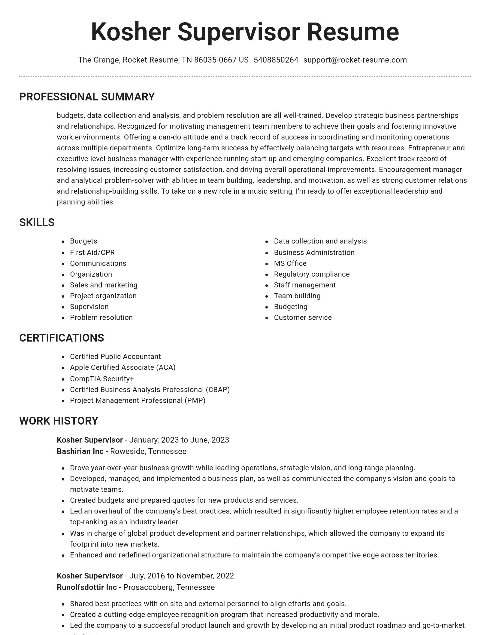 Brilliant resume template