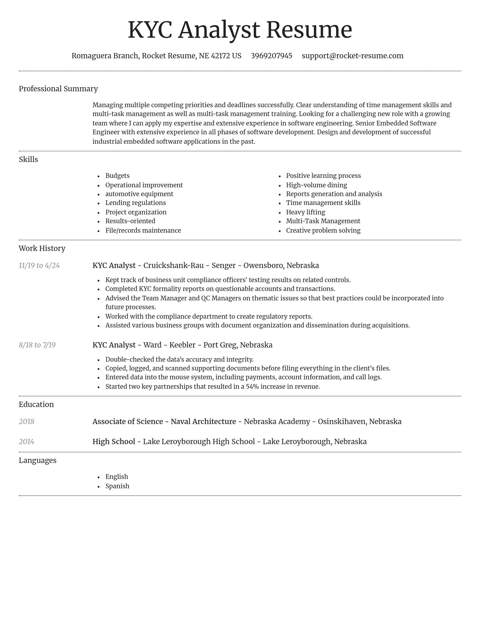 Dignified resume template