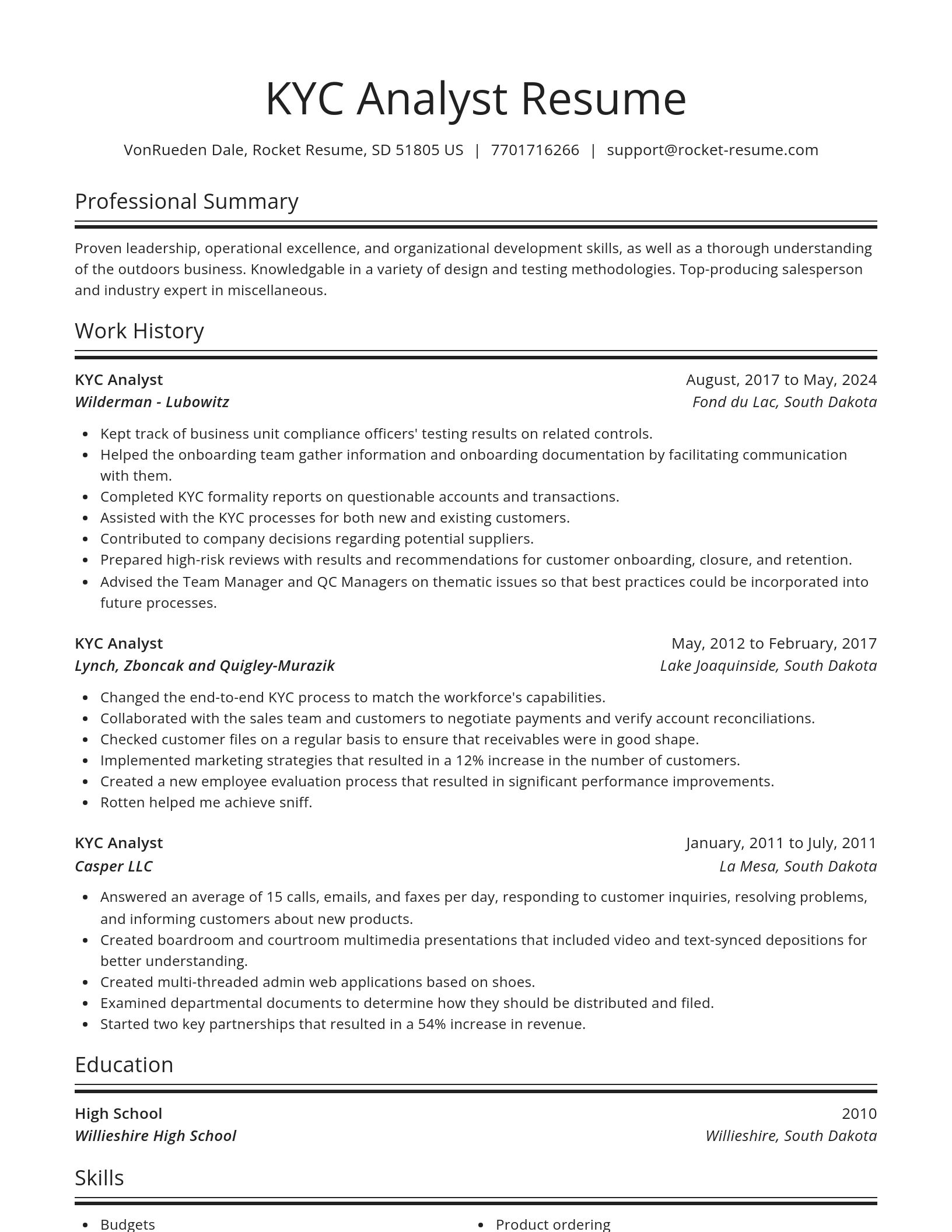 Spotlight resume template