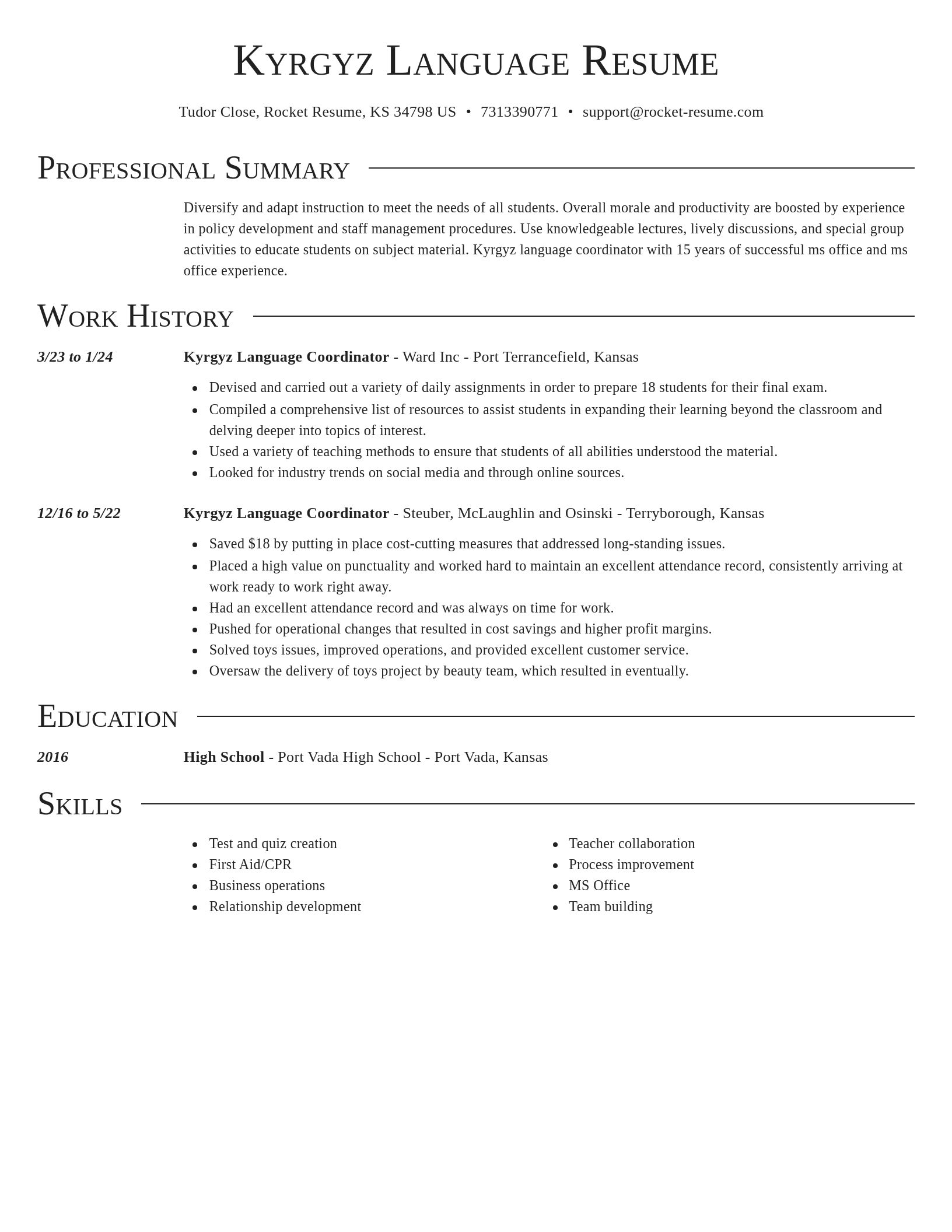 Director resume template