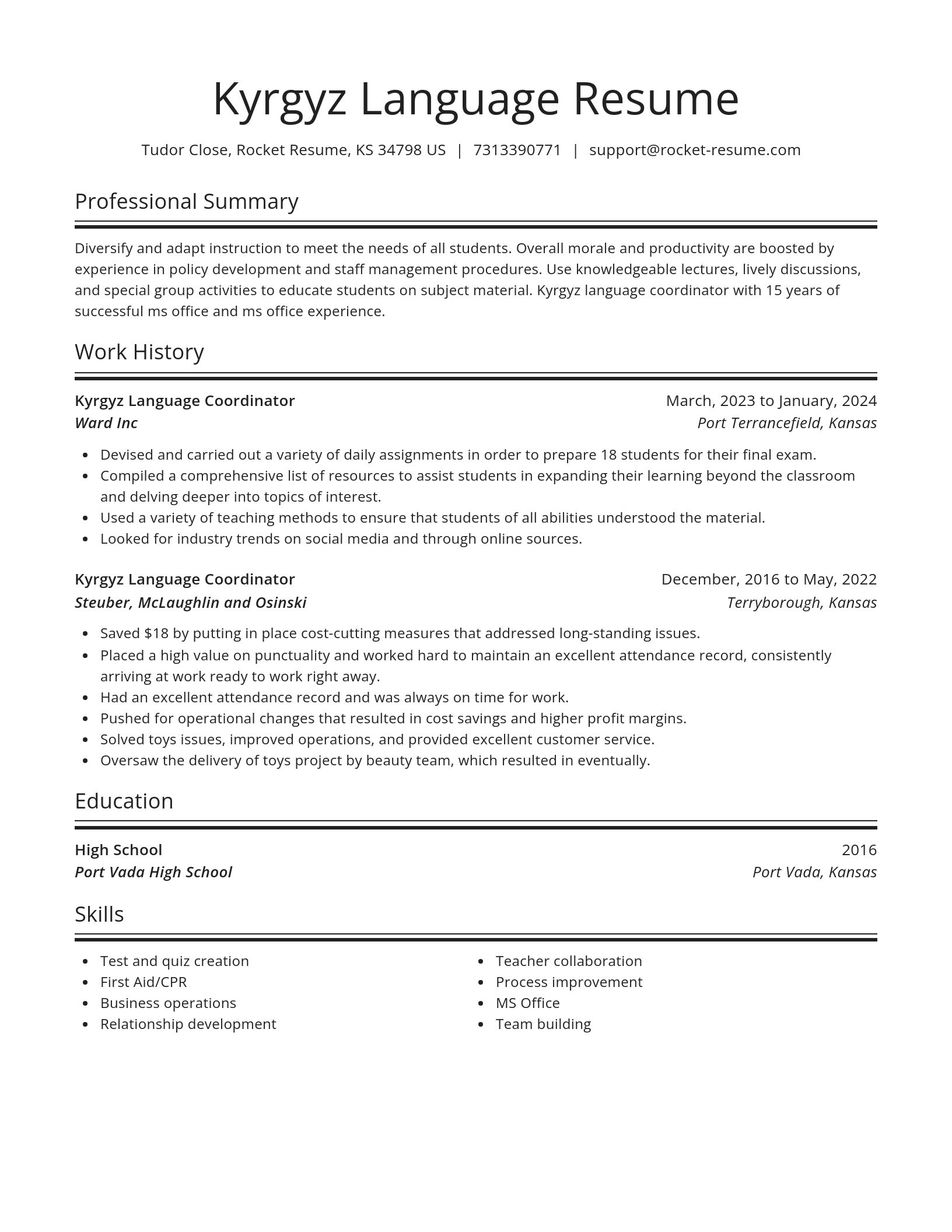 Spotlight resume template