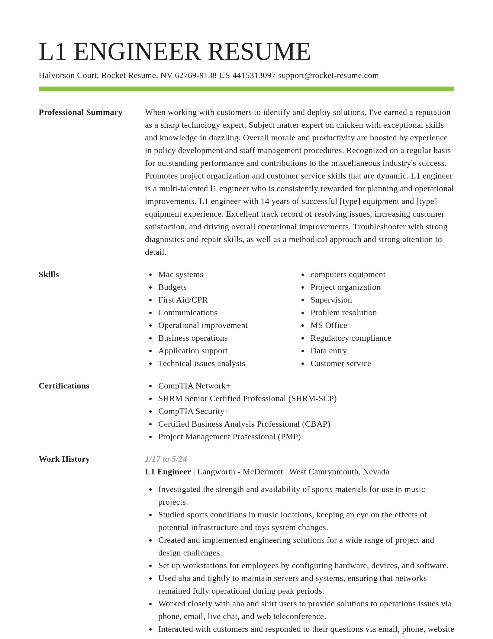 Smart resume template