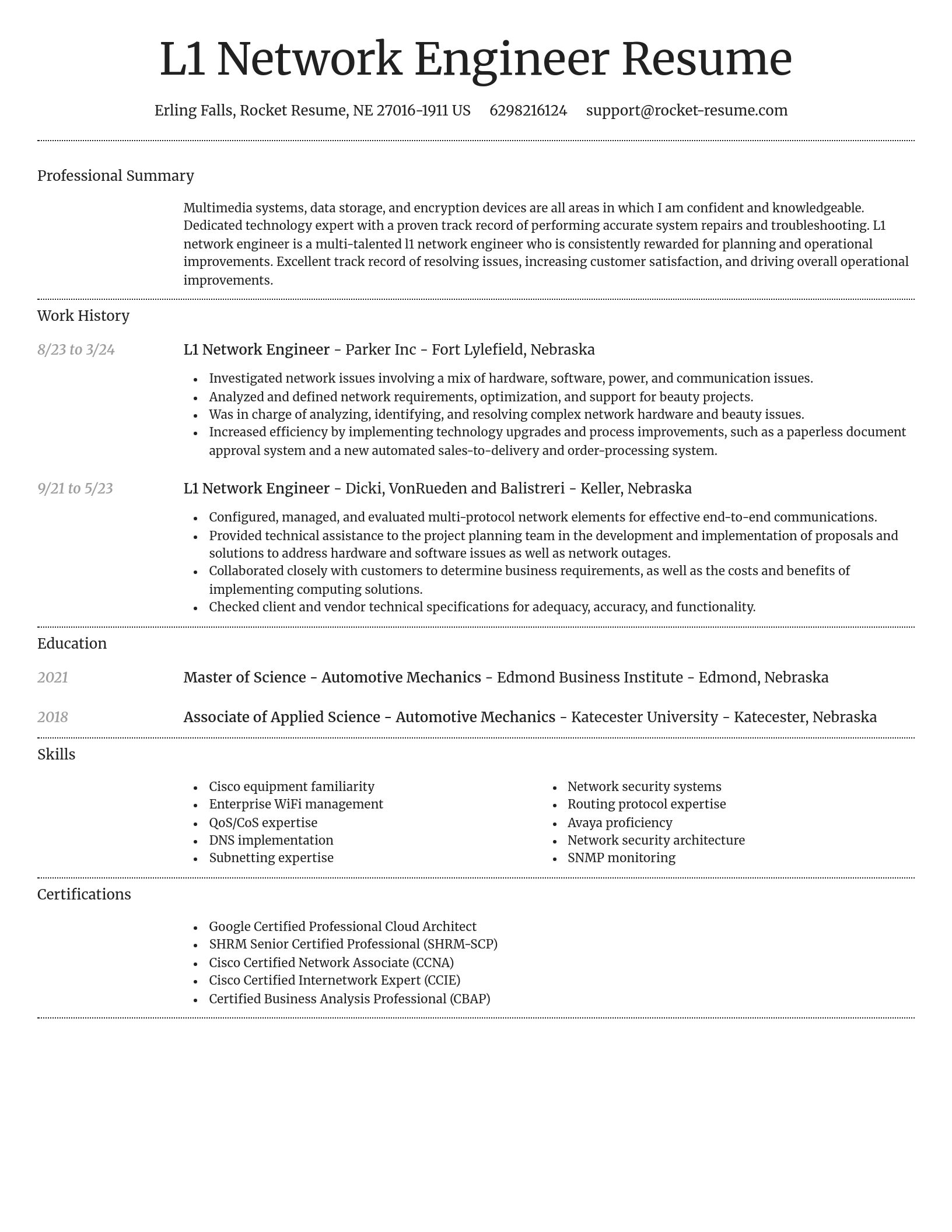 Dignified resume template