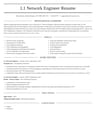 L1 Network Engineer resume template