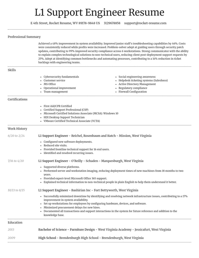 Dignified resume template