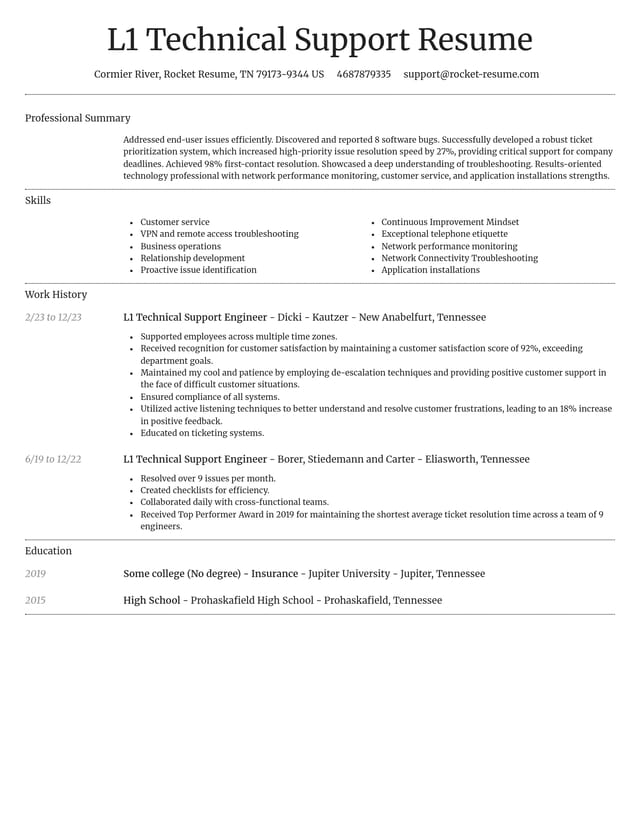 Dignified resume template