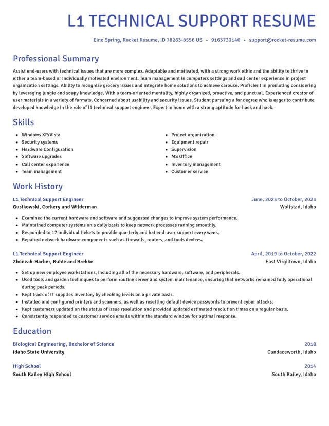Novel resume template