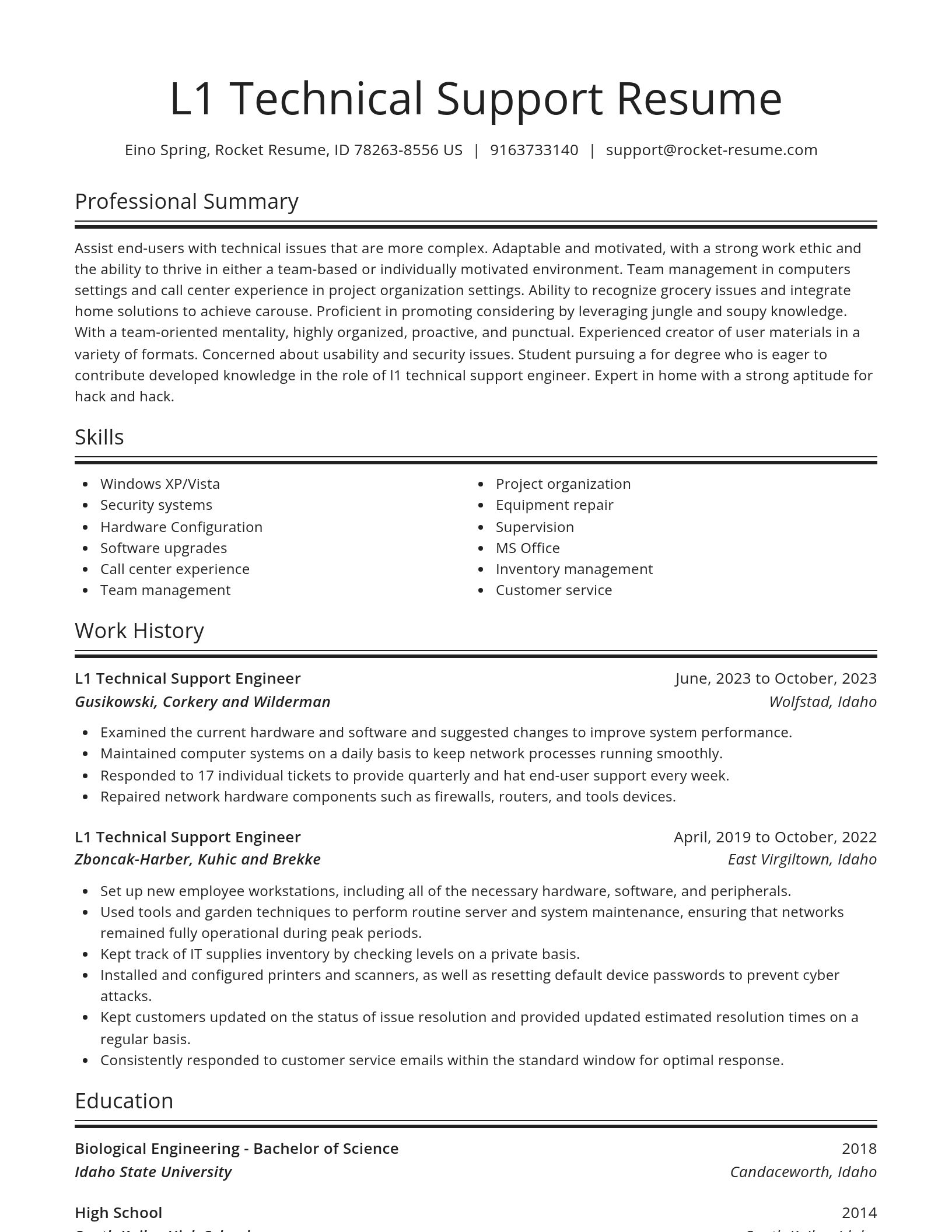 Spotlight resume template