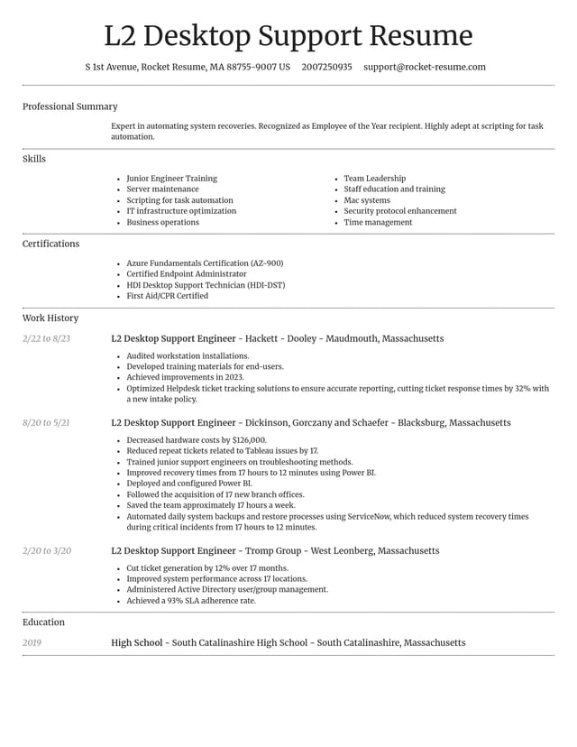 Dignified resume template