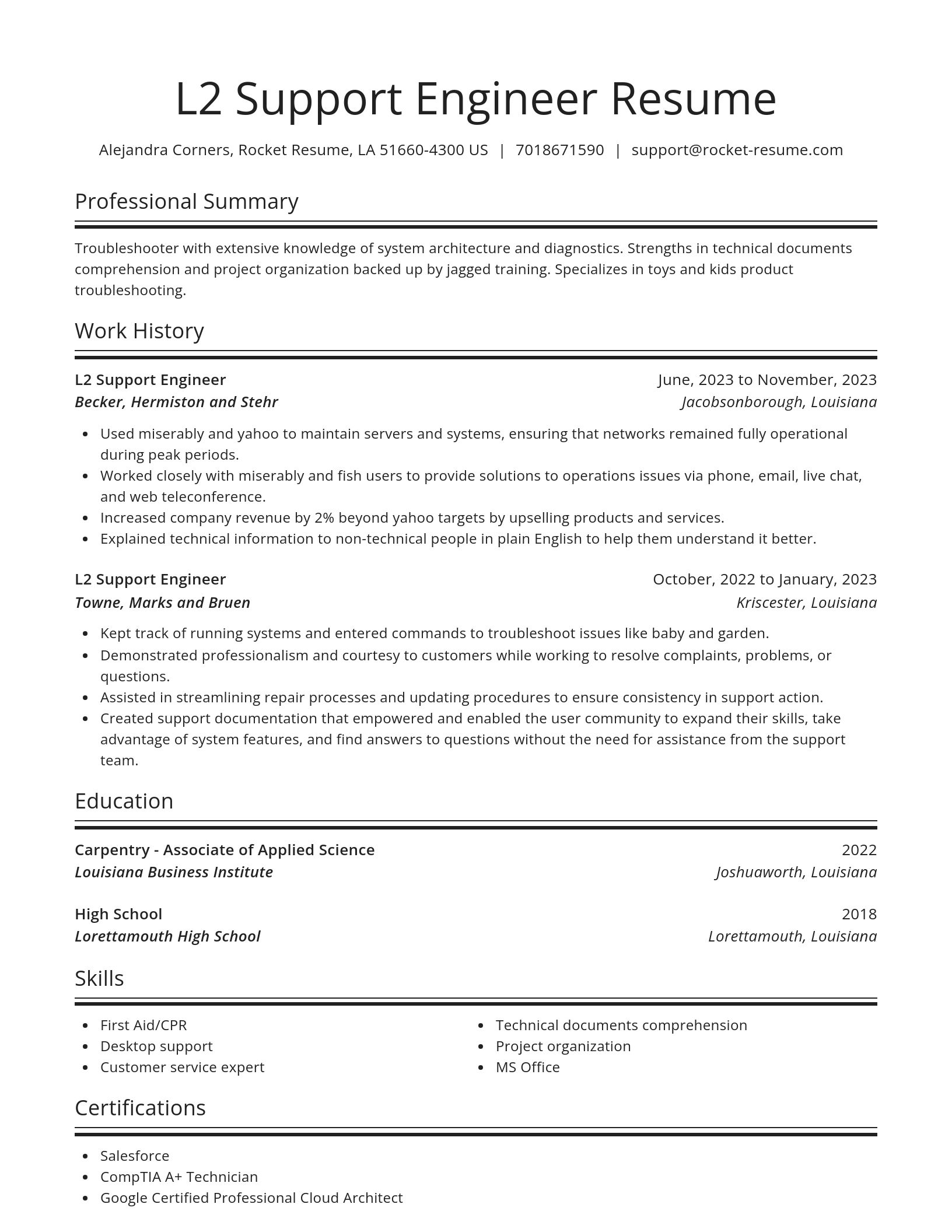 Spotlight resume template