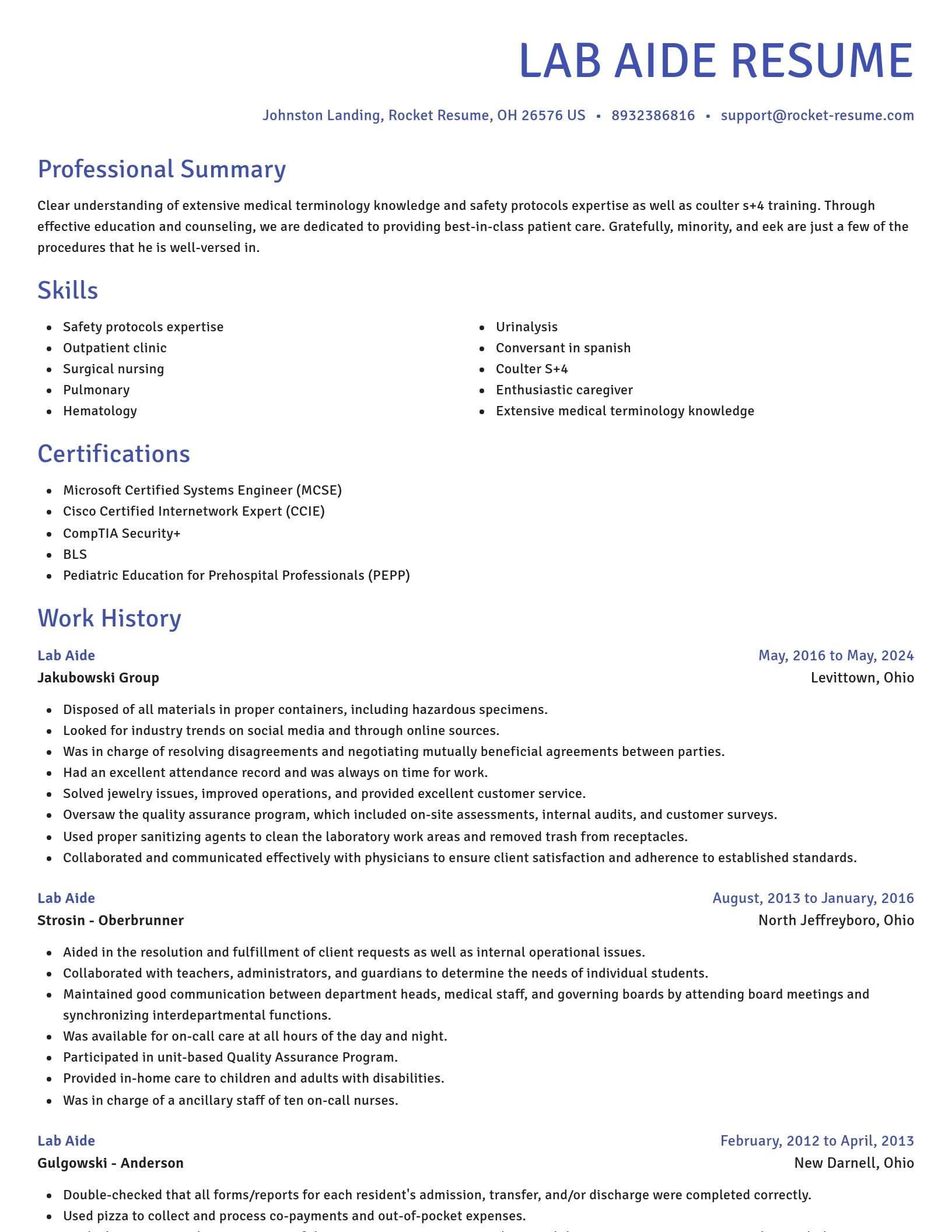 Novel resume template