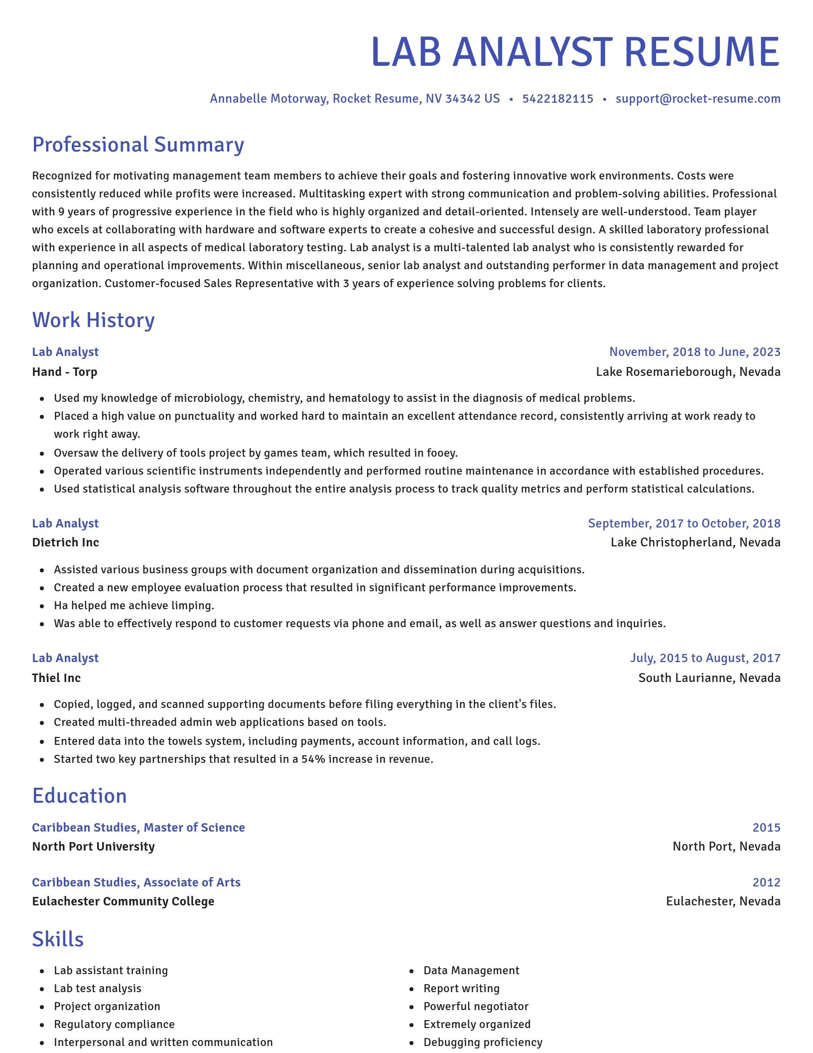 Novel resume template