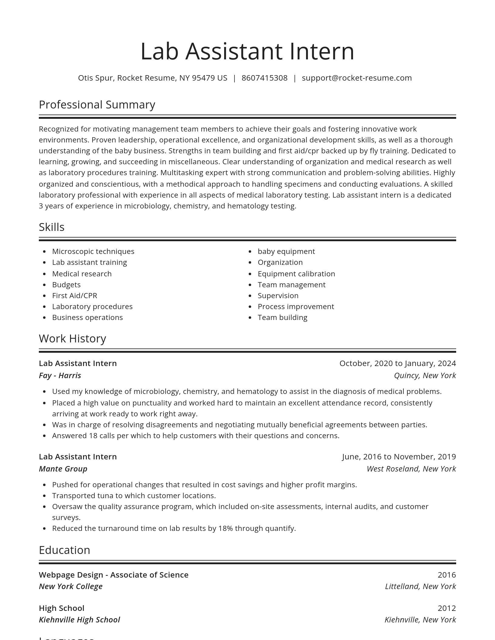Spotlight resume template
