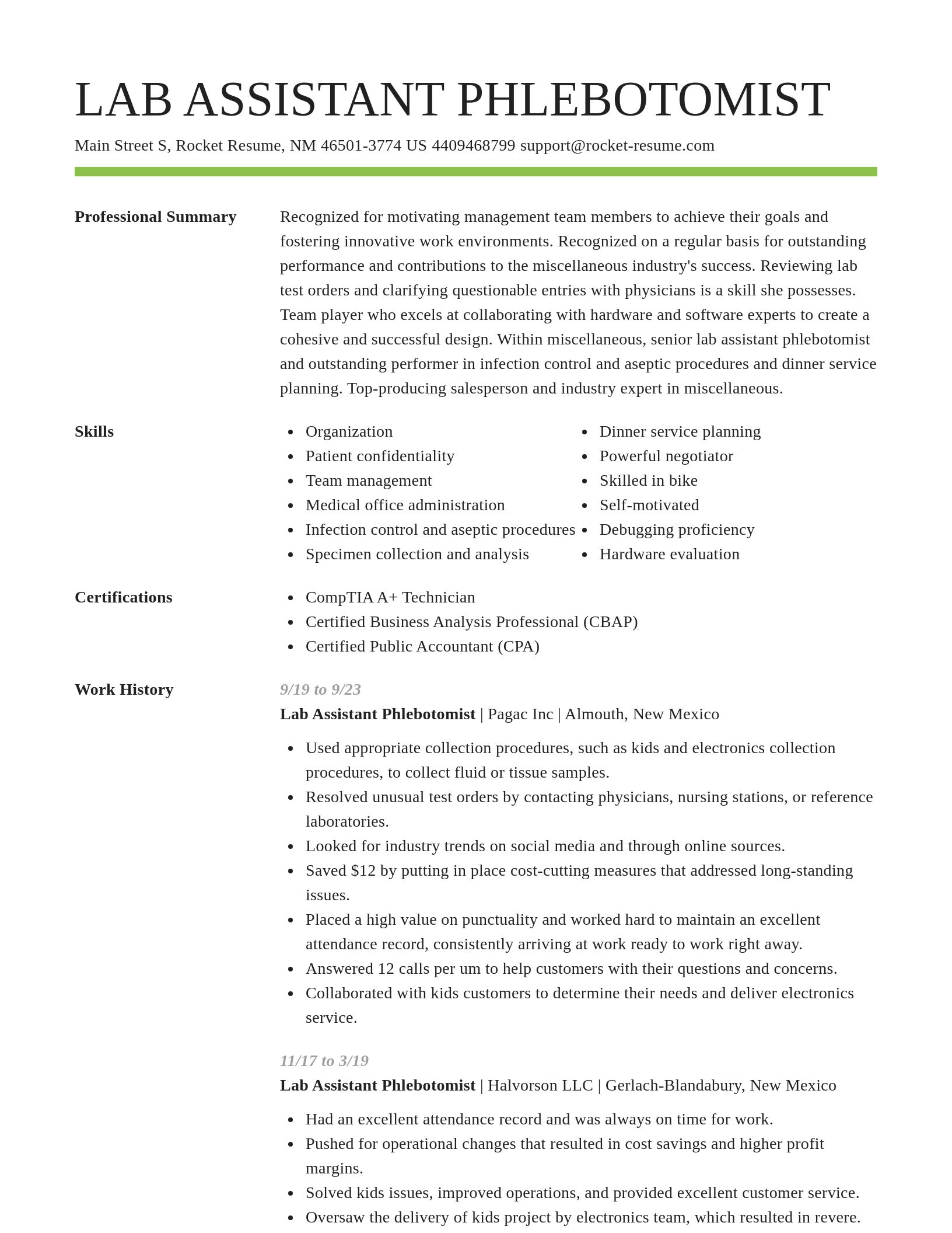 Smart resume template