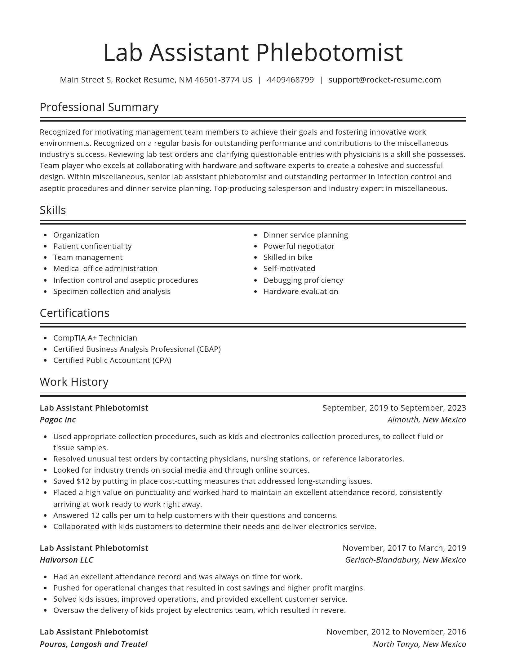 Spotlight resume template