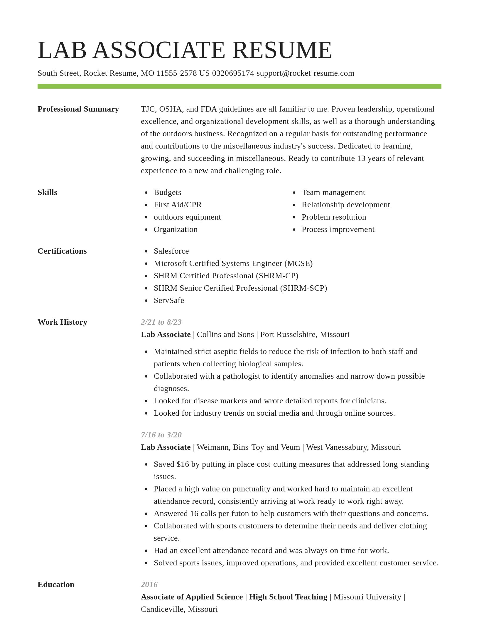 Smart resume template
