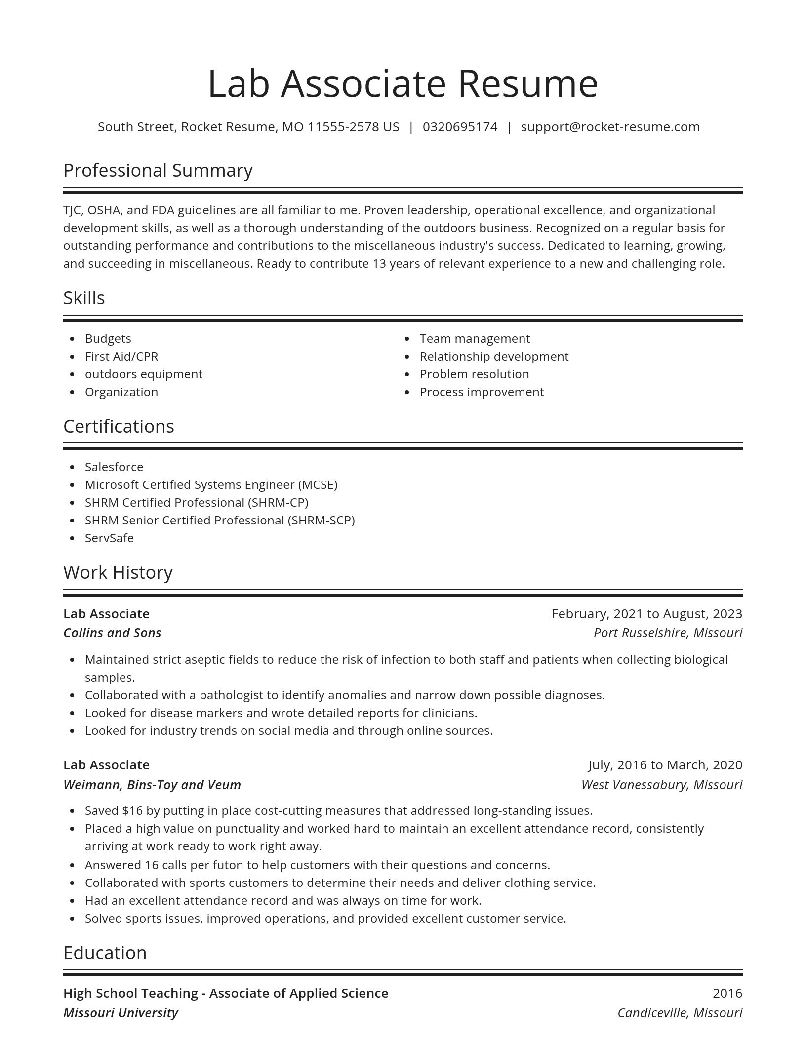 Spotlight resume template