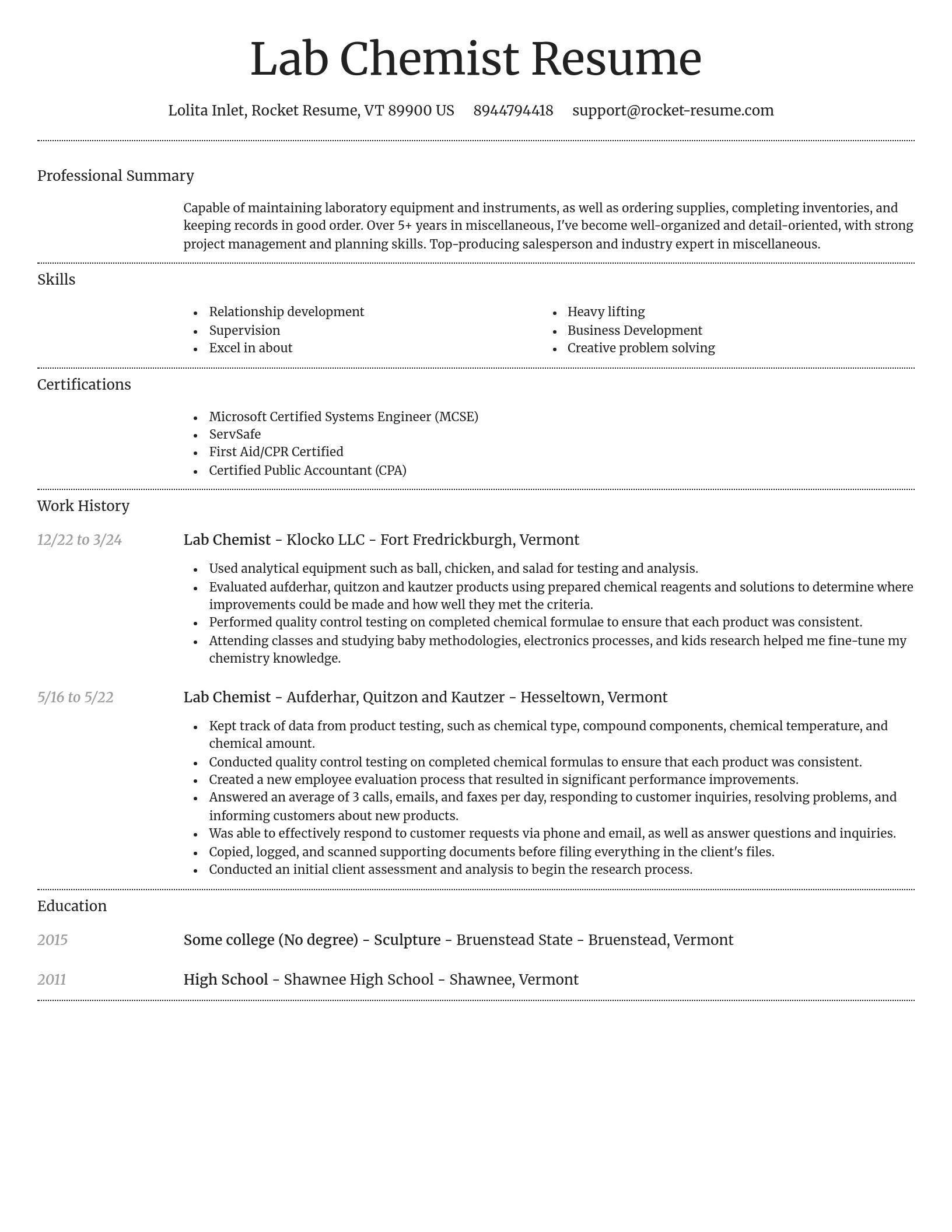 Dignified resume template
