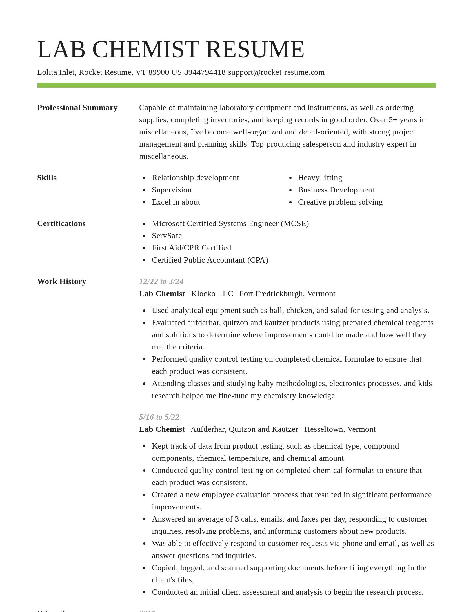 Smart resume template