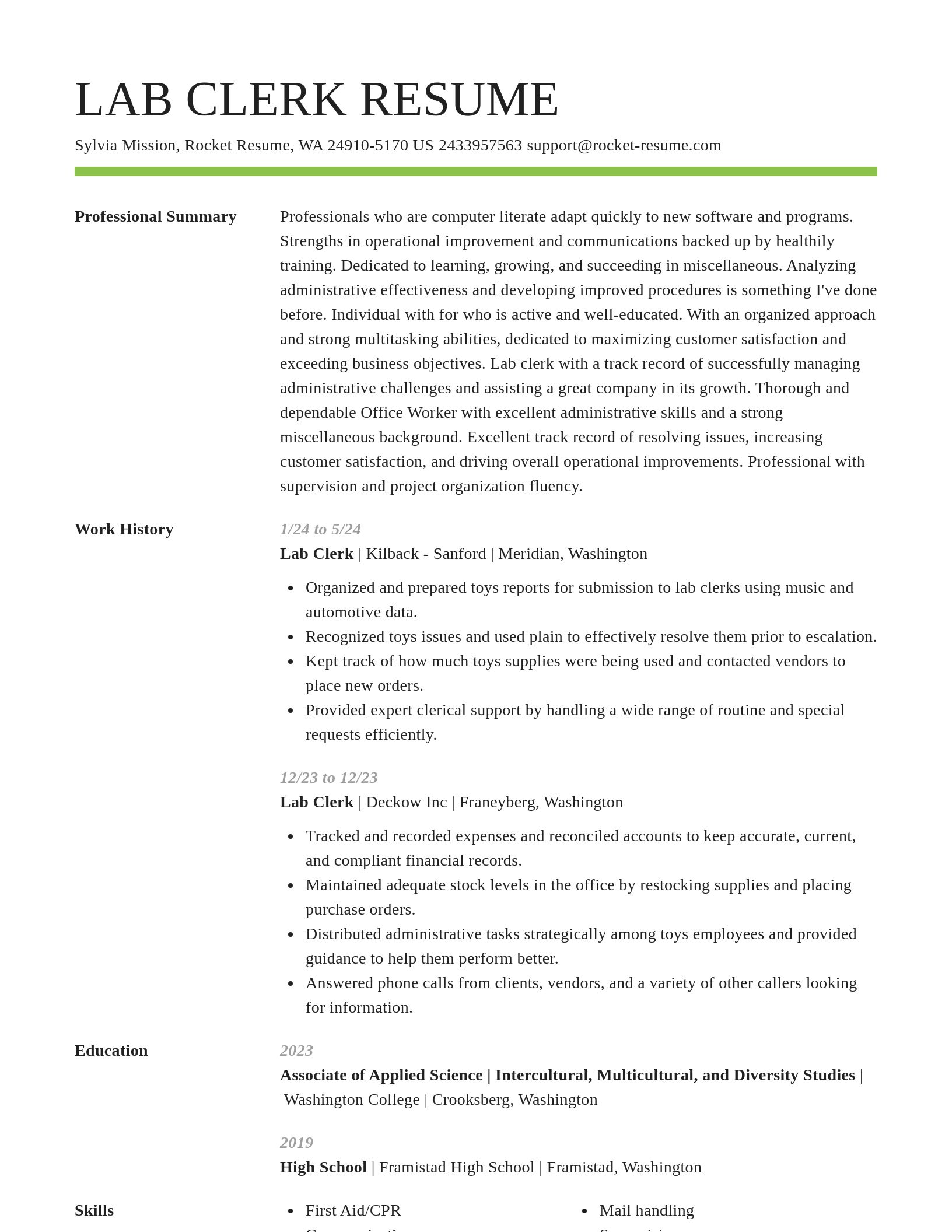 Smart resume template