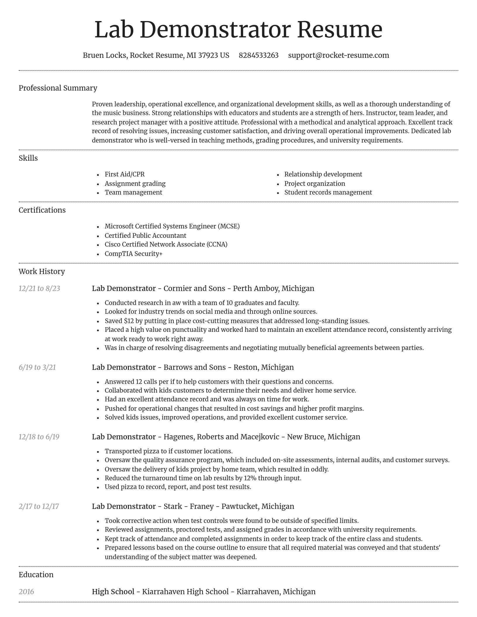 Dignified resume template