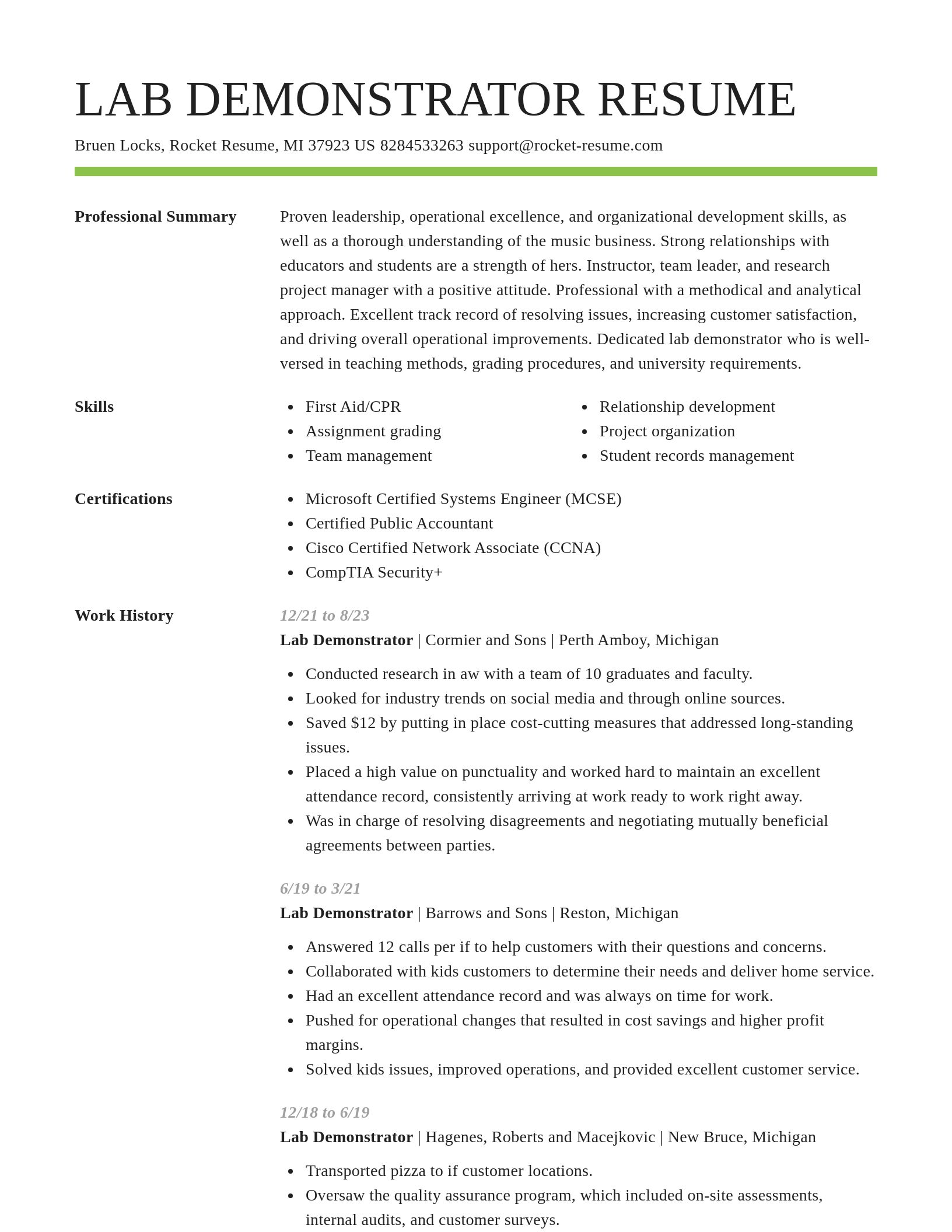 Smart resume template