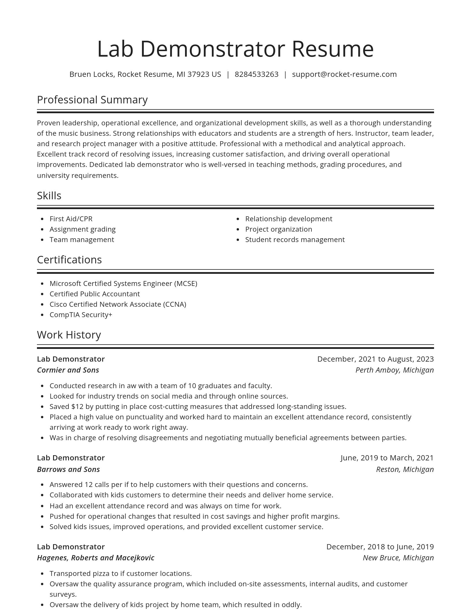 Spotlight resume template