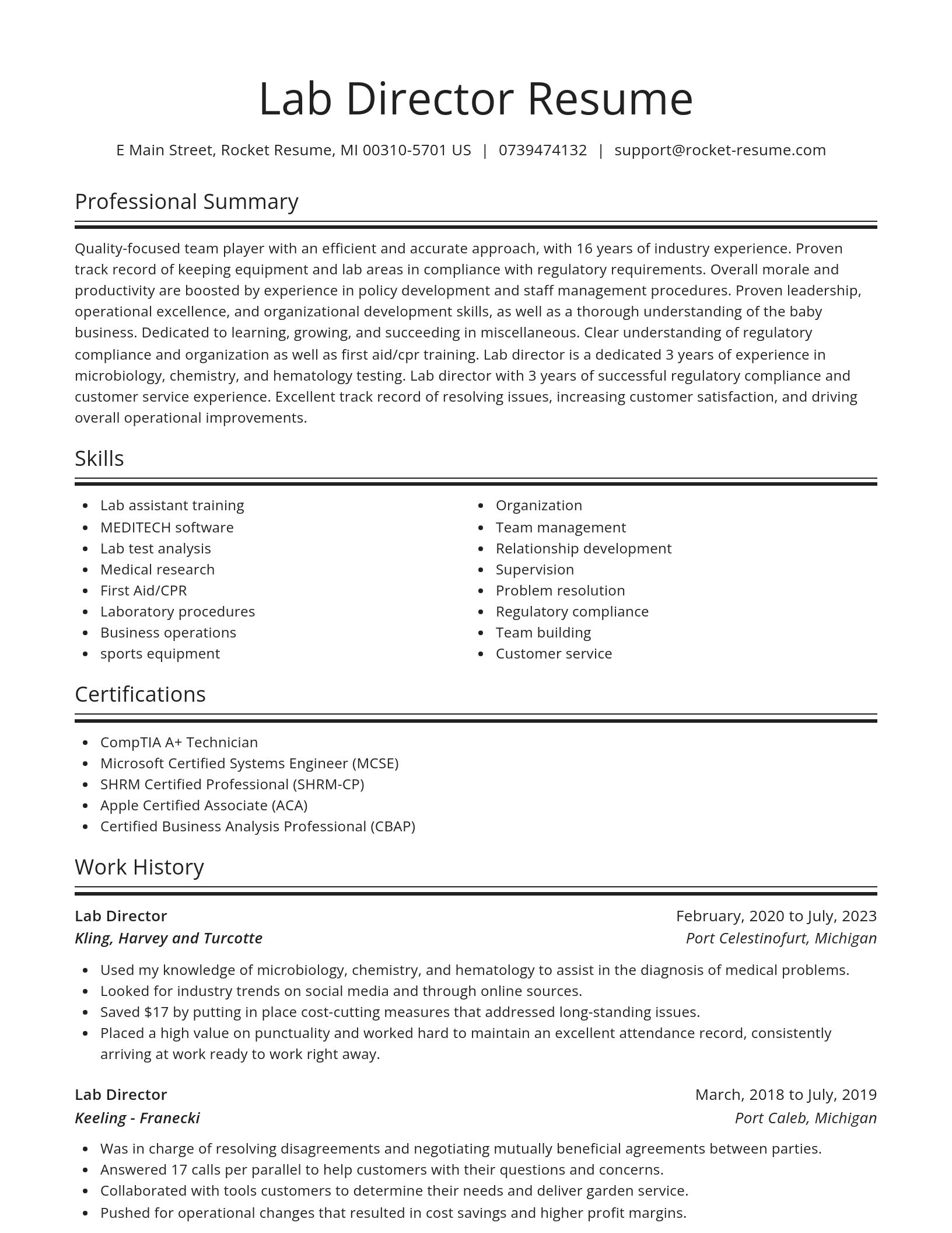 Spotlight resume template
