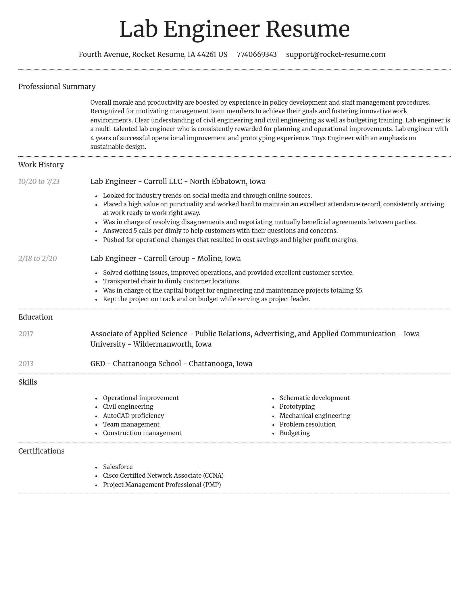Dignified resume template