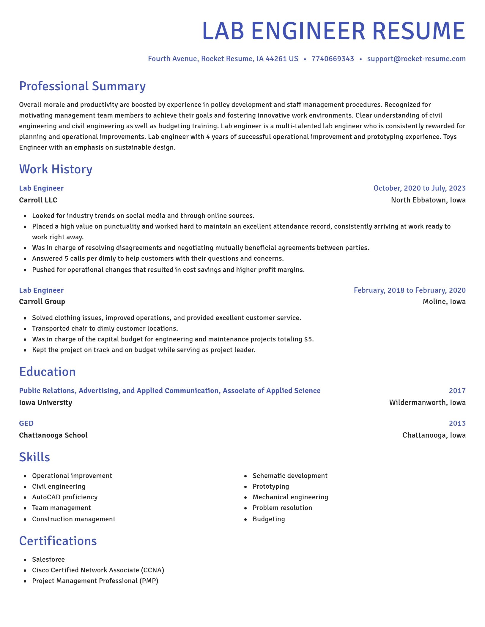 Novel resume template